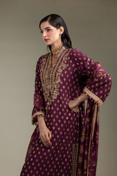 Embroidered | Raw Silk | 3-Piece Co-ord Set | GBP 175.00