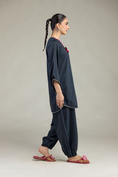 Embroidered | Textured Cotton Viscose | Solid Cotton Pants | GBP 17.50