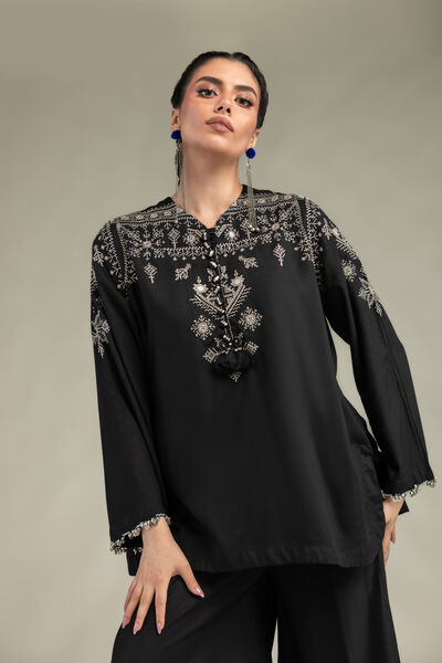 Embroidered | Raw Silk | Short Silk Kurta | GBP 50.00