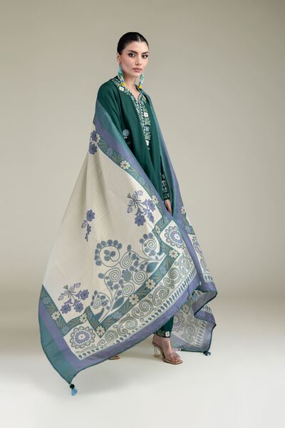 Embroidered | Polyester Silk | Floral Silk Dupatta | GBP 25.00