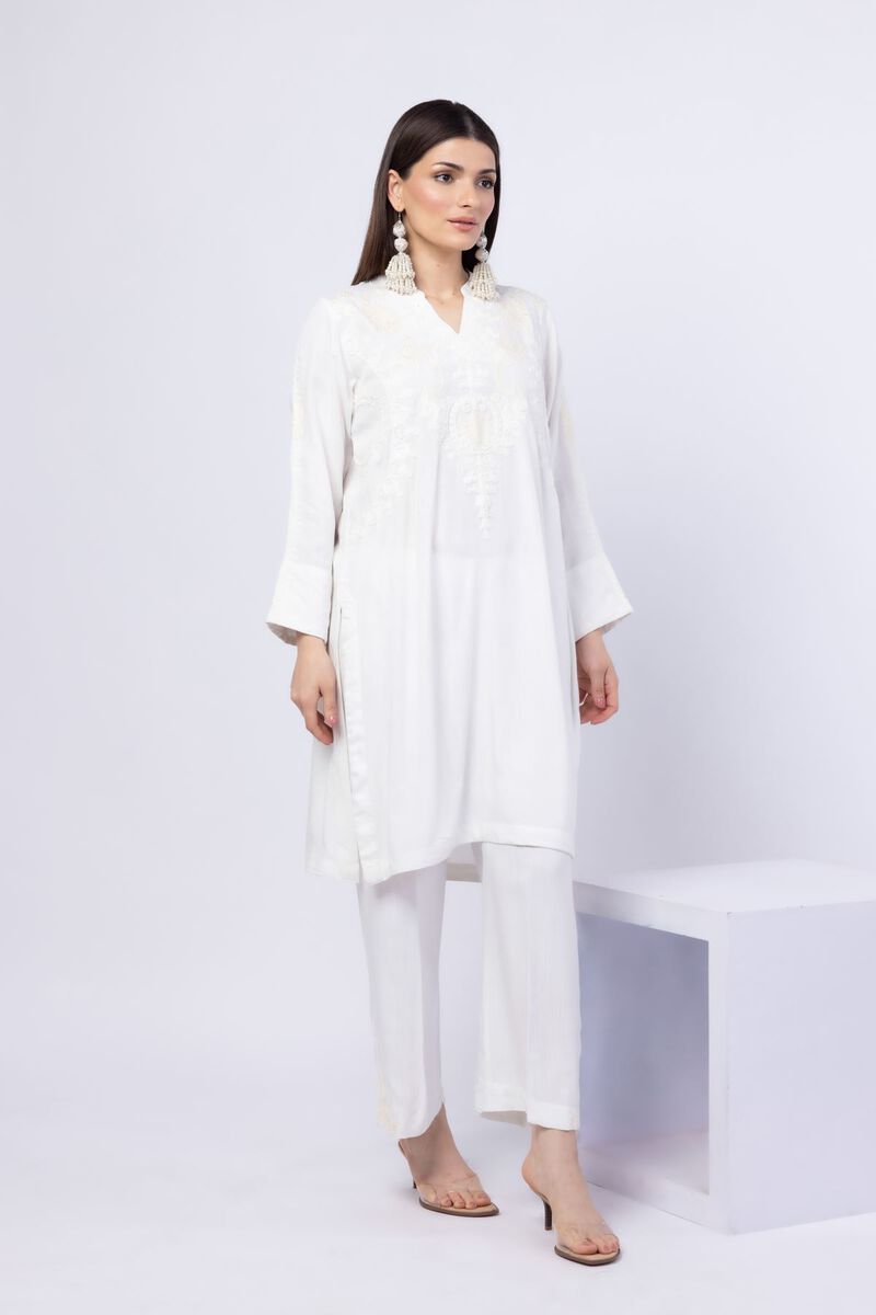Embroidered | Crosshatch Raw Silk | Kurta | GBP 20.00