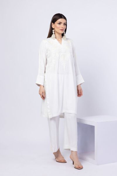 Embroidered | Crosshatch Raw Silk | Kurta | GBP 40.00