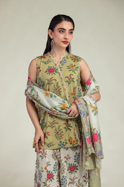 Embroidered | Raw Silk | Silk Sleeveless Kurta | GBP 35.00