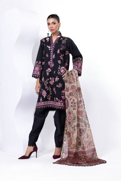 Embroidered | Dull Raw Silk | Fabrics 3 Piece | GBP 42.50