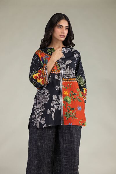 Printed | Cambric | V-Neck Floral Blouse | GBP 25.00