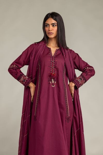 Embroidered | Cotton Dobby | Longline Cotton Kurta | GBP 40.00