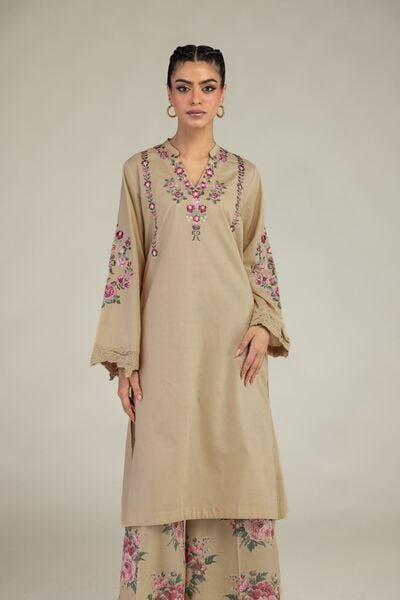 Embroidered | Cotton Dobby | Floral Longline Kurta | GBP 35.00