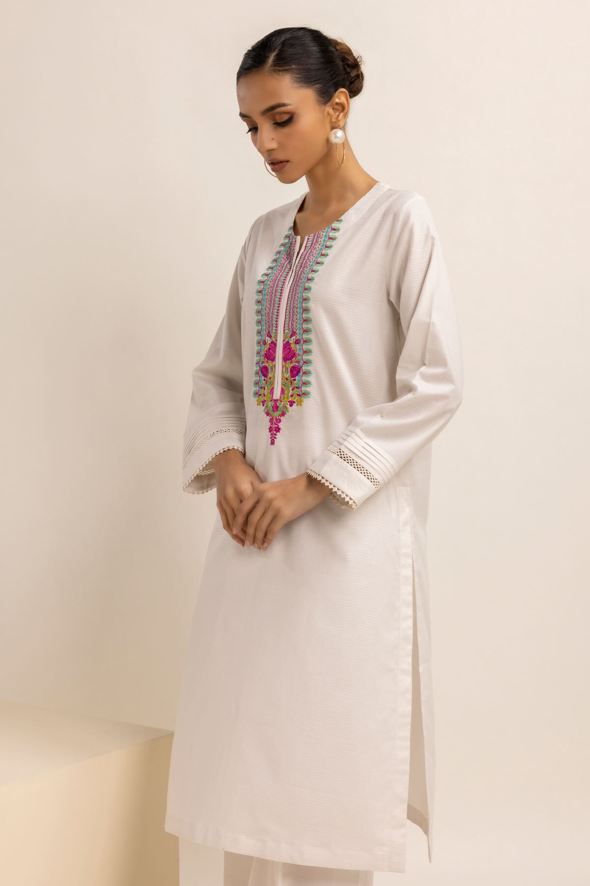 Off white khadi kurti sale