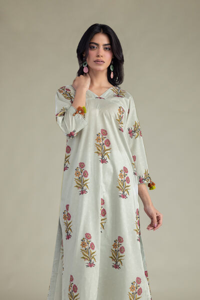 Printed | Cambric | Floral V-Neck Kurta | GBP 30.00