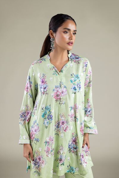 Embroidered | Viscose | Floral Scalloped Kurta | GBP 30.00