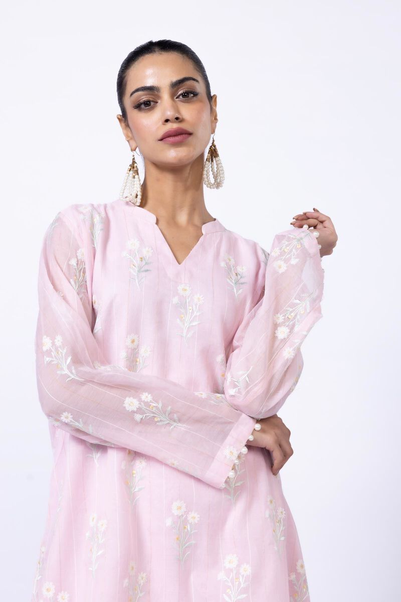 Embroidered | Cotton Zari Organza | Kurta | GBP 20.00