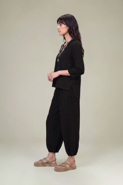 Dyed | Textured Georgette | Solid Black Trousers | GBP 30.00