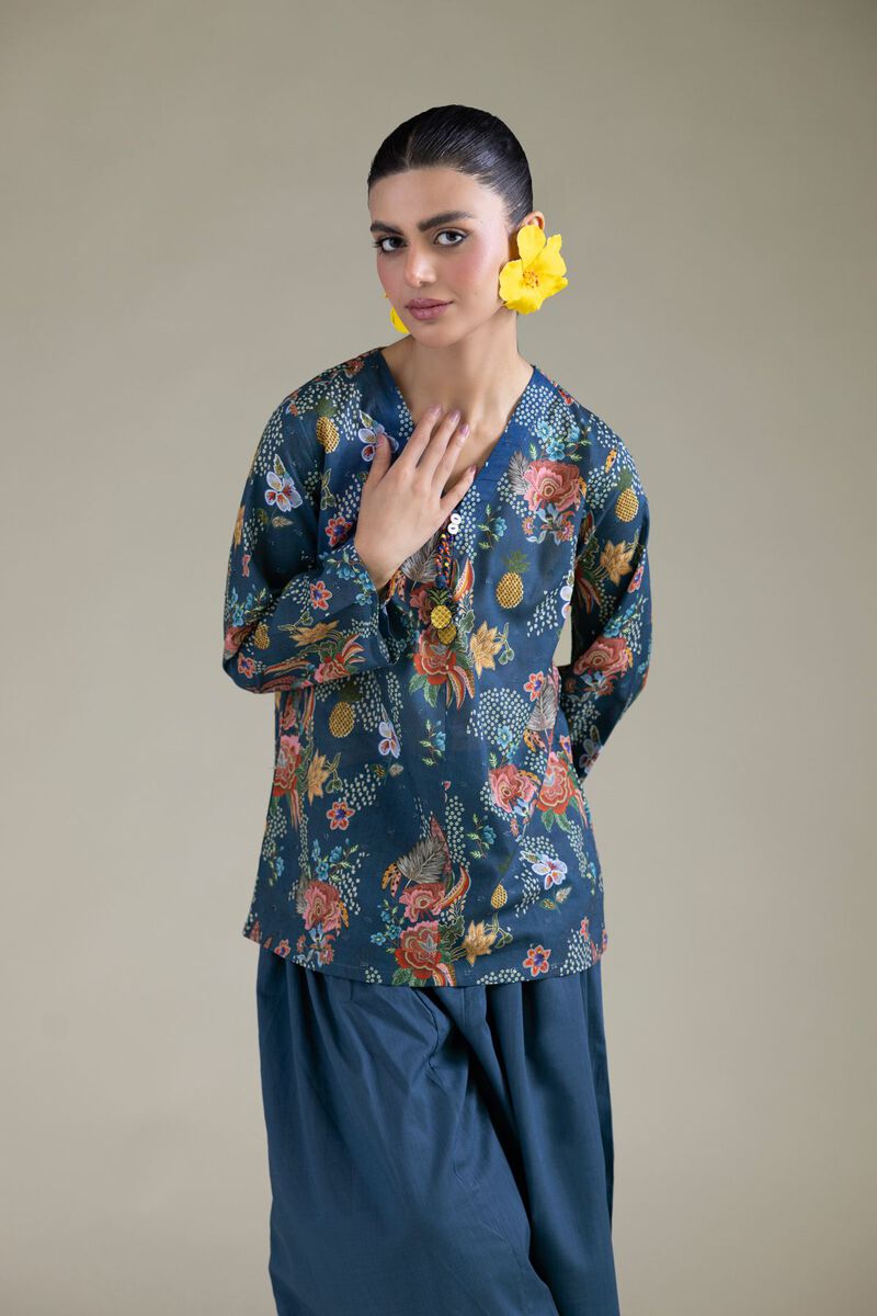 Embroidered | Cambric | Blue Cambric Shirt | GBP 25.00