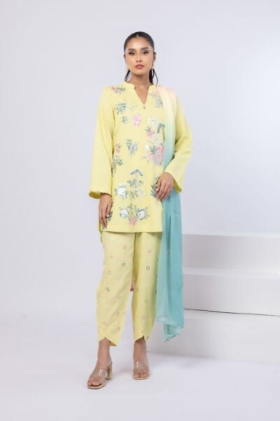 Embroidered | Dull Raw Silk | Pants | GBP 15.00