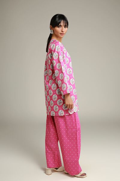 Embroidered | Cotton Dobby | Oversized Pink Shalwar | GBP 15.00
