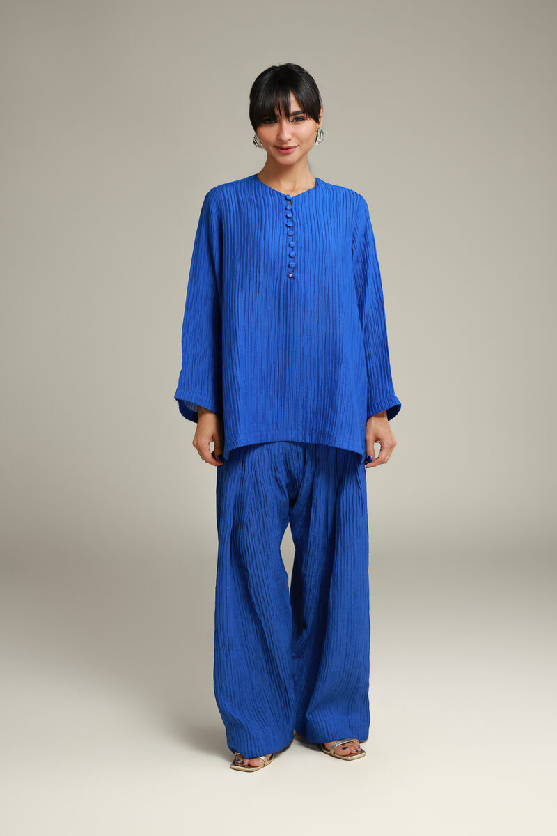Navy Crinkle Shalwar view 2