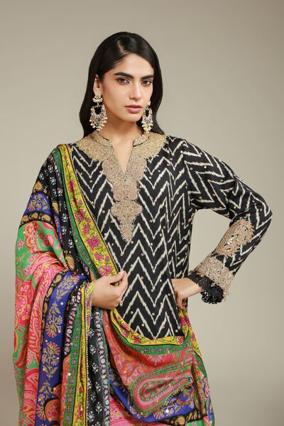 Embroidered | Raw Silk | 3 Piece Co-ord Set | GBP 140.00