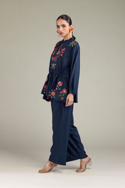 Embroidered | Viscose Crepe | Solid Viscose Trousers | GBP 20.00