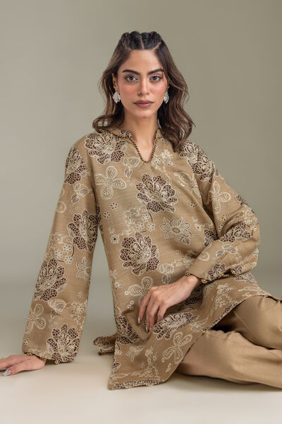Printed | Light Khaddar | Floral Khaddar Kurta | GBP 30.00