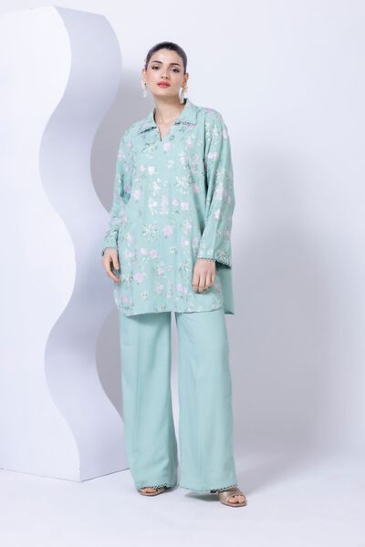 Embroidered | Crosshatch Raw Silk | Kurta | GBP 60.00