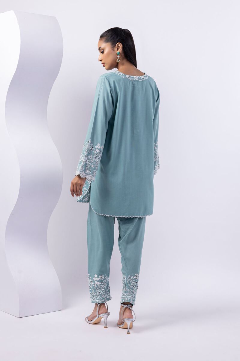 Embroidered | Crosshatch Raw Silk | Kurta | GBP 50.00