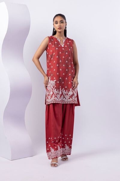 Embroidered | Crosshatch Raw Silk | Pants | GBP 25.00