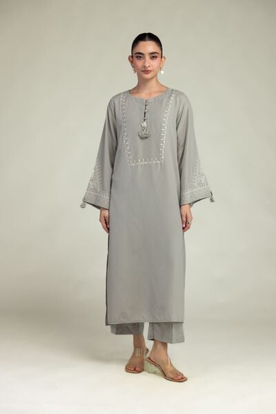 Embroidered | Arabic Lawn | Gray Lawn Pants | GBP 25.00