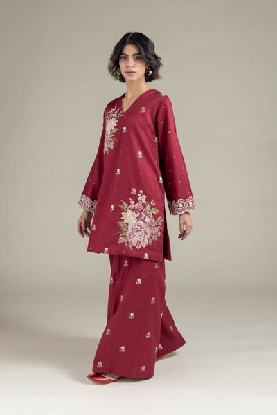 Embroidered | Textured Cotton | Pants | GBP 22.00