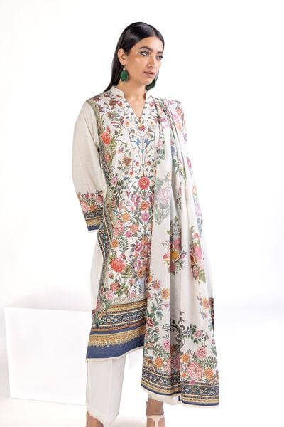 Printed | Slub Lawn | Tailored 3 Piece | GBP 22.50
