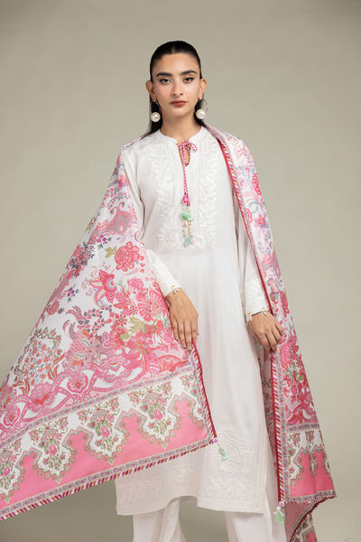 Embroidered  | Polyester Silk | Floral Silk Dupatta | GBP 20.00