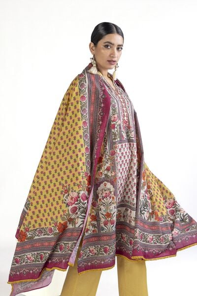 Printed | Slub Lawn | Tailored 3 Piece | GBP 25.00