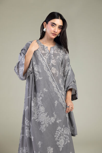 Embroidered | Lawn | Gray Lawn Dupatta | GBP 25.00