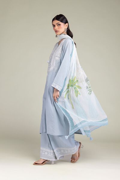 Embroidered | Textured Cotton | Tailored 3 Piece | GBP 80.00
