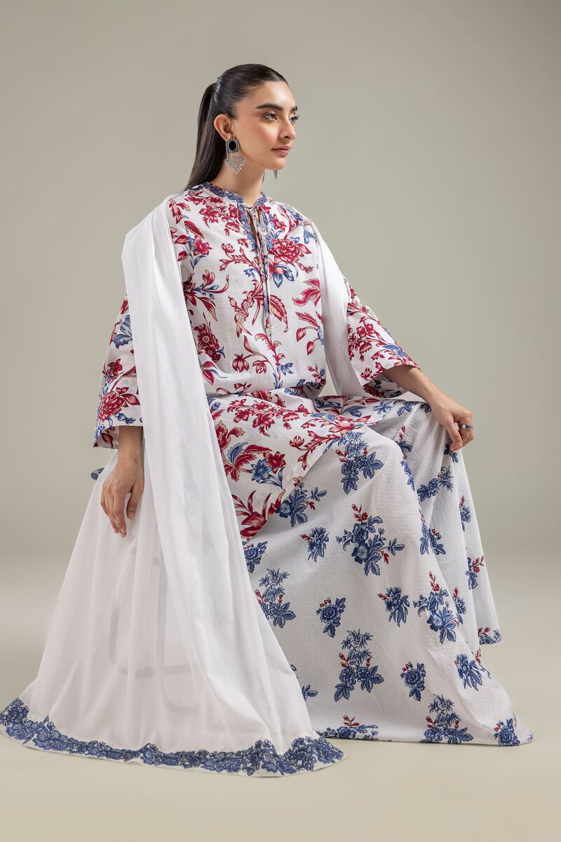 White Floral Kurta