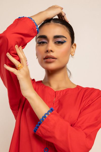 Classic Kurta, RED, hi-res