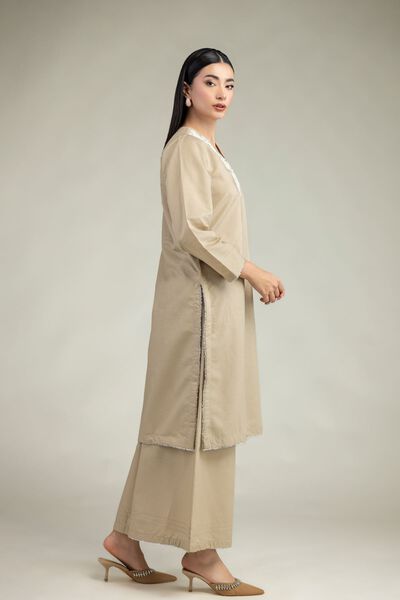 Embroidered | Mesuri | Beige Mesuri Pants | GBP 25.00