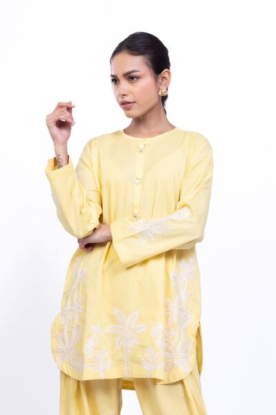 Embroidered | Cotton Dobby | Floral Threadwork Kurta | GBP 30.00