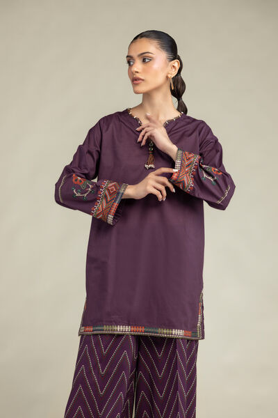 Embroidered | Cambric | Cambric V-Neck Kurta | GBP 17.50