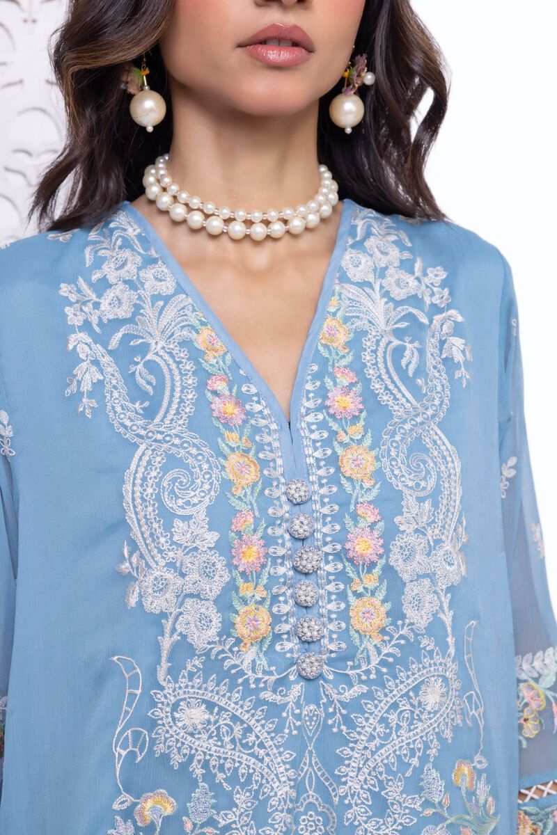 Embroidered | Polyester Crinkle Chiffon | Kurta | null