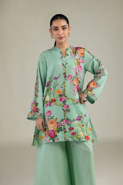 Printed | Cotton Dobby | Mint Dobby Kurta | GBP 30.00