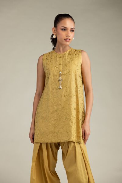 Embroidered | Cambric | Floral Sleeveless Kurta | GBP 35.00