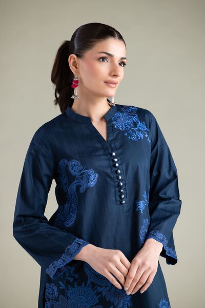 Embroidered | Cotton Dobby | Paisley Threadwork Kurta | GBP 35.00