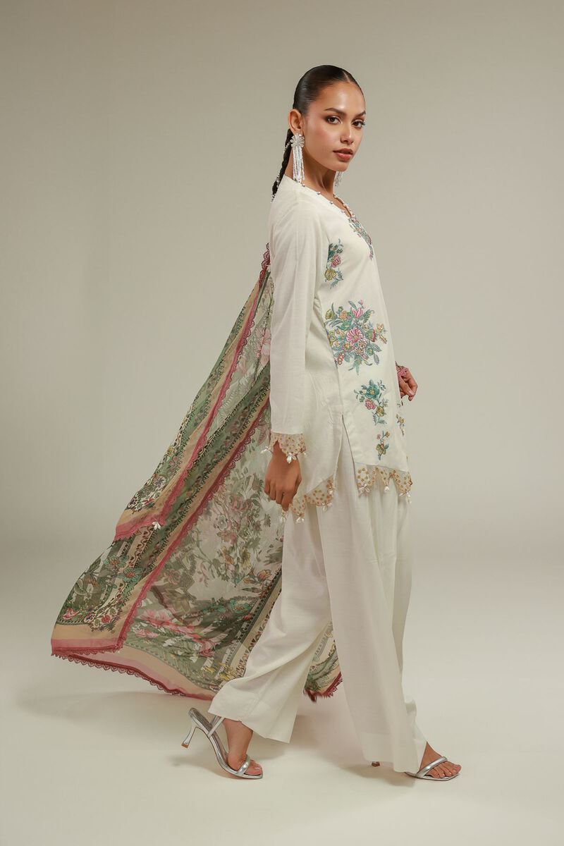 Embroidered | Chiffon | Summer Floral Dupatta | GBP 25.00