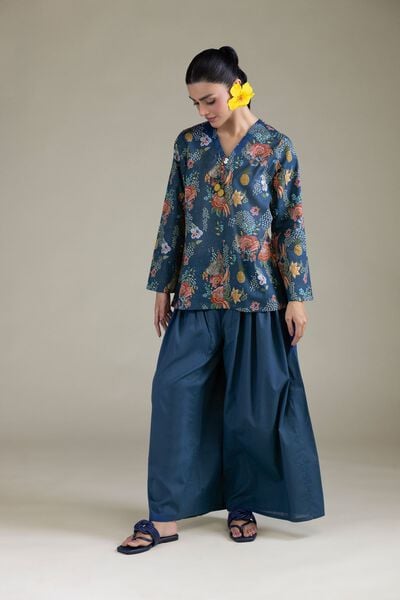 Embroidered | Cambric | Blue Cambric Trousers | GBP 20.00