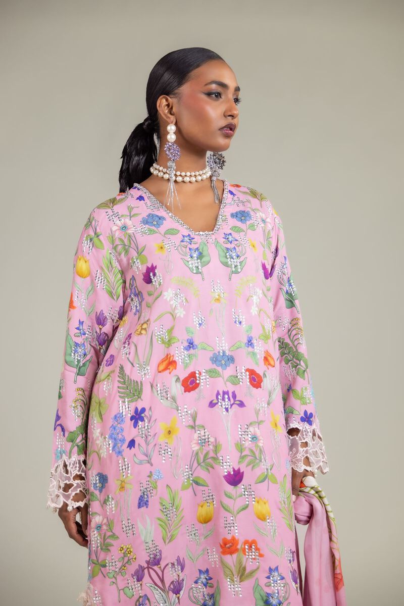 Raw Silk | Floral Embroidered Suit | GBP 155.00