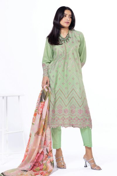 Embroidered | Dull Raw Silk | Tailored 3 Piece | GBP 60.00
