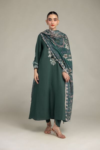 Embroidered | Mesuri | Green Floral Dupatta | GBP 20.00