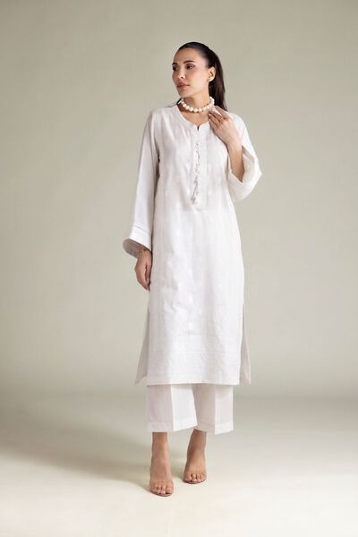 Embroidered | Textured Cotton | Tailored 2 Piece | Top and Bottom | GBP 60.00