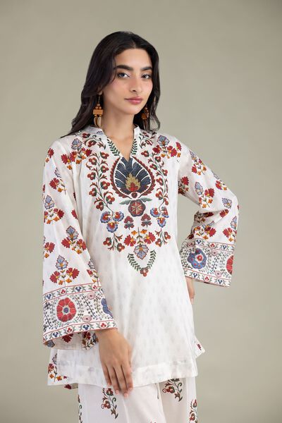 Printed | Cambric | White Cambric Kurta | GBP 15.00