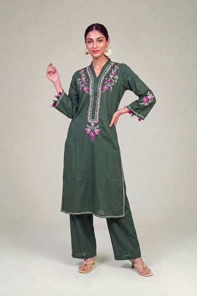 Embroidered | Cambric | Solid Green Shalwar | GBP 25.00